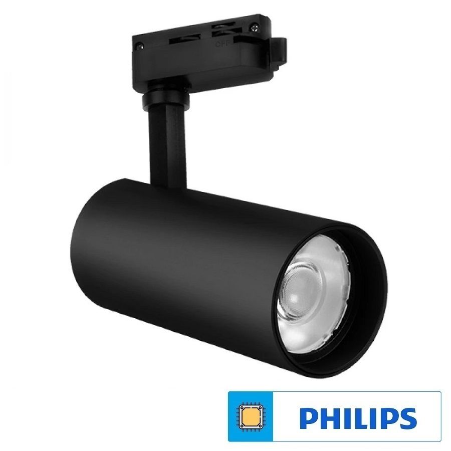Braytron BD30-51611 Siyah Kasa 30 Watt Trifaze PHILIPS LED Ray Spot - Ilık Beyaz (4000K)