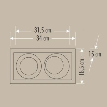 CATA CT-5504 Siyah Kasa 2x15 Watt İkili AR111 LED Spot - Gün Işığı (3200K)