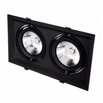 CATA CT-5504 Siyah Kasa 2x15 Watt İkili AR111 LED Spot - Gün Işığı (3200K)