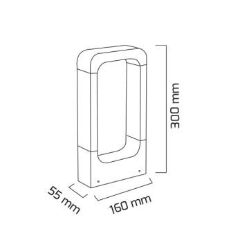 GOYA GY 6250 7 Watt Siyah 30 cm LED Bollard Armatür - Gün Işığı (3000K) - IP65 - Metal