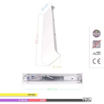 ACK AH07-03300 2x6 Watt Beyaz Çift Yönlü LED Aplik - Gün Işığı (3000K)