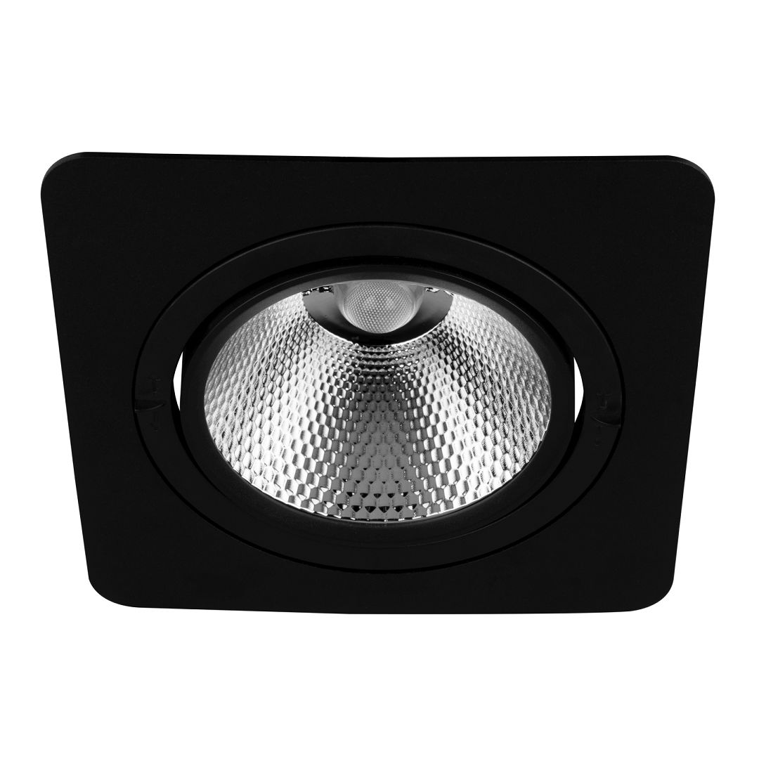 goldX ZE774-BK Siyah Kasa Kare 20 Watt Beyaz LED Mağaza Spotu (SAMSUNG LED & TRIDONIC Driver)