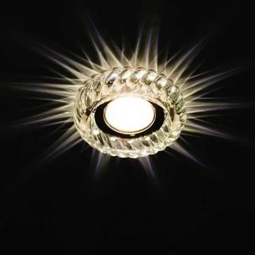 CATA CT-6600 Gardenya LED Efektli Şeffaf-Krom Kristal Spot Kasası