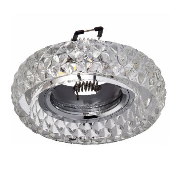 CATA CT-6625 Burçak Şeffaf-Krom Kristal Spot Kasası