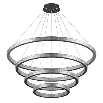GOYA GY 8261 Siyah/Beyaz Kasa 160 Watt 80 cm Dörtlü Dekoratif LED Avize
