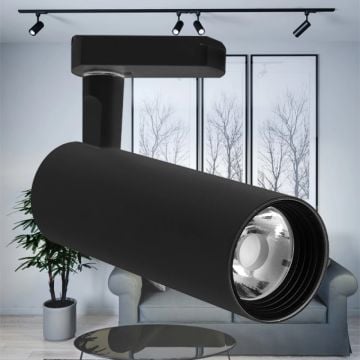 Braytron BD30-51431 Siyah Kasa 15 Watt Trifaze PHILIPS LED Ray Spot - Beyaz Işık (6500K)