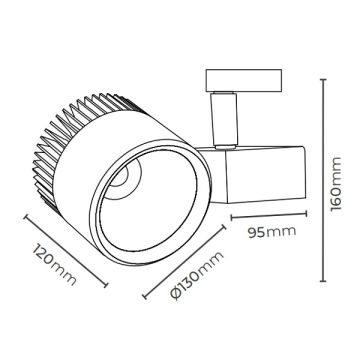 MOLLED MOL2035 Siyah/Beyaz Kasa 33 Watt LED Ray Spot (SAMSUNG/OSRAM LED & OSRAM/PHILIPS Driver)