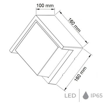 HOROZ 076-020-0012 SUGA 12 Watt Siyah Dış Mekan Kare LED Aplik - Plastik Kasa - Ilık Beyaz (4200K)