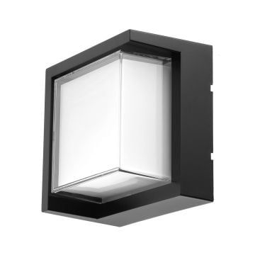 HOROZ 076-020-0012 SUGA 12 Watt Siyah Dış Mekan Kare LED Aplik - Plastik Kasa - Ilık Beyaz (4200K)
