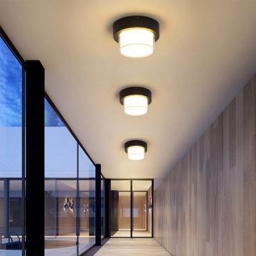 HOROZ 076-021-0012 SUGA 12 Watt Siyah Dış Mekan LED Aplik - Ilık Beyaz (4200K)