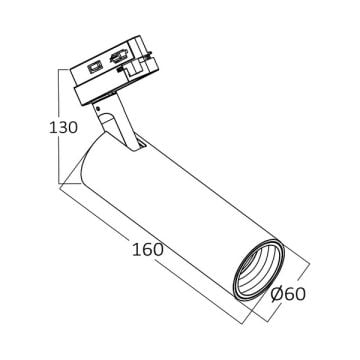 Braytron BD30-51401 Siyah Kasa 15 Watt Trifaze PHILIPS LED Ray Spot - Gün Işığı (3000K)