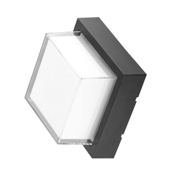 HOROZ 076-022-0012 SUGA 12 Watt Siyah Dış Mekan Kare LED Aplik - Ilık Beyaz (4200K)