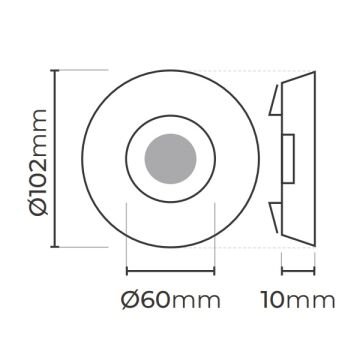 MOLLED MOL547 Yuvarlak LED Kristal Spot (Çerçeve Işıklı)