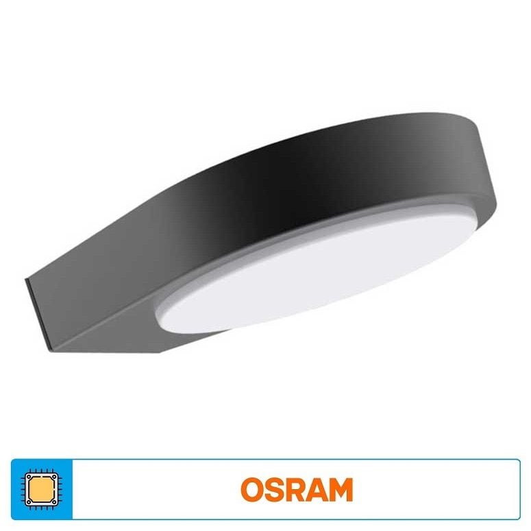 ACK AG40-01202 10 Watt Siyah Dış Mekan LED Aplik - OSRAM LED - IP54 - Gün Işığı (3000K) - Metal Gövde