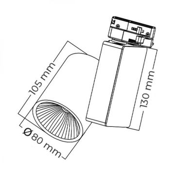 Braytron BD30-50330 Beyaz Kasa 30 Watt Trifaze PHILIPS LED Ray Spot - Beyaz Işık (6500K)