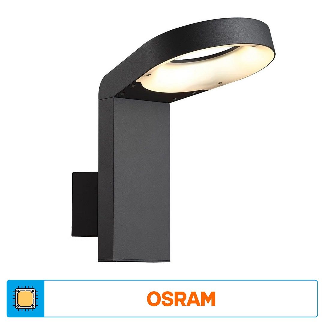 ACK AG43-02702 7 Watt Siyah Dış Mekan LED Aplik - OSRAM LED - Gün Işığı (3000K) - IP54 - Metal Gövde