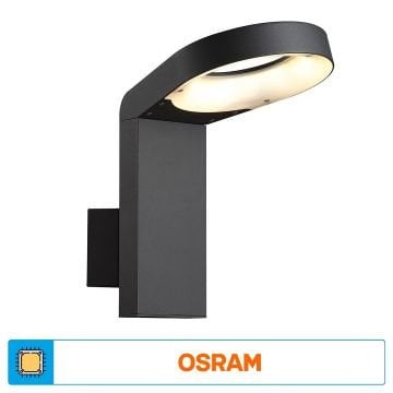 ACK AG43-02702 7 Watt Siyah Dış Mekan LED Aplik - OSRAM LED - Gün Işığı (3000K) - IP54 - Metal Gövde