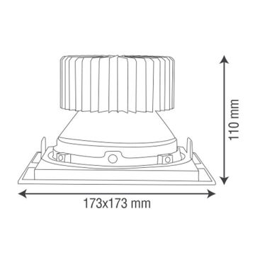 goldX ZE754-BK Siyah Kasa Kare 20 Watt ED Mağaza Spotu (SAMSUNG LED & EAGLERISE Driver)