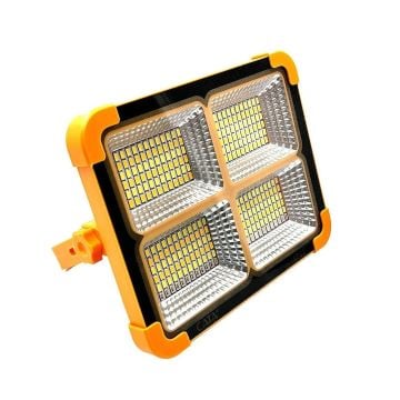 NOAS YL71-0209-S 200 Watt Dimli LED Portatif Solar Projektör - 4 Fonksiyonlu (Beyaz + Ilık Beyaz + Gün Işığı + SOS Modu)