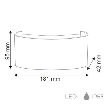 HOROZ 076-039-0006 PROTON 6 Watt Siyah Çift Yönlü Dış Mekan LED Aplik - Metal Kasa - Ilık Beyaz (4200K)