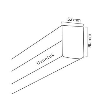 GOYA GY 8036-15 Siyah/Beyaz Kasa 64 Watt 150 cm Lineer Sarkıt Armatür