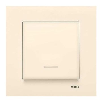 VİKO Linnera/Rollina 90441014 Linnera/Rolline Işıklı Light Anahtarı [Krem]