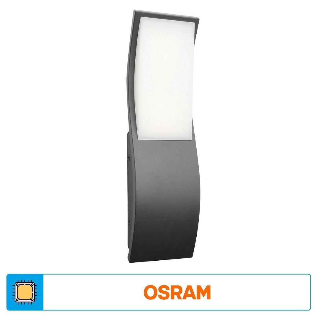 ACK AG40-01702 7 Watt Siyah Dış Mekan LED Aplik - OSRAM LED - Gün Işığı (3000K) - IP65 - Metal Gövde