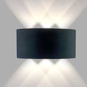 HOROZ 076-039-0006 PROTON 6 Watt Siyah Çift Yönlü Dış Mekan LED Aplik - Plastik Kasa - Ilık Beyaz (4200K)