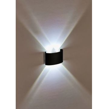 HOROZ 076-039-0004 PROTON 4 Watt Siyah Çift Yönlü Dış Mekan LED Aplik - Metal Kasa - Ilık Beyaz (4200K)