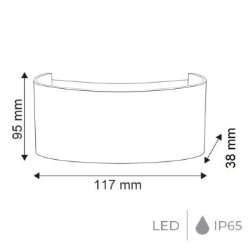 HOROZ 076-039-0004 PROTON 4 Watt Siyah Çift Yönlü Dış Mekan LED Aplik - Metal Kasa - Ilık Beyaz (4200K)