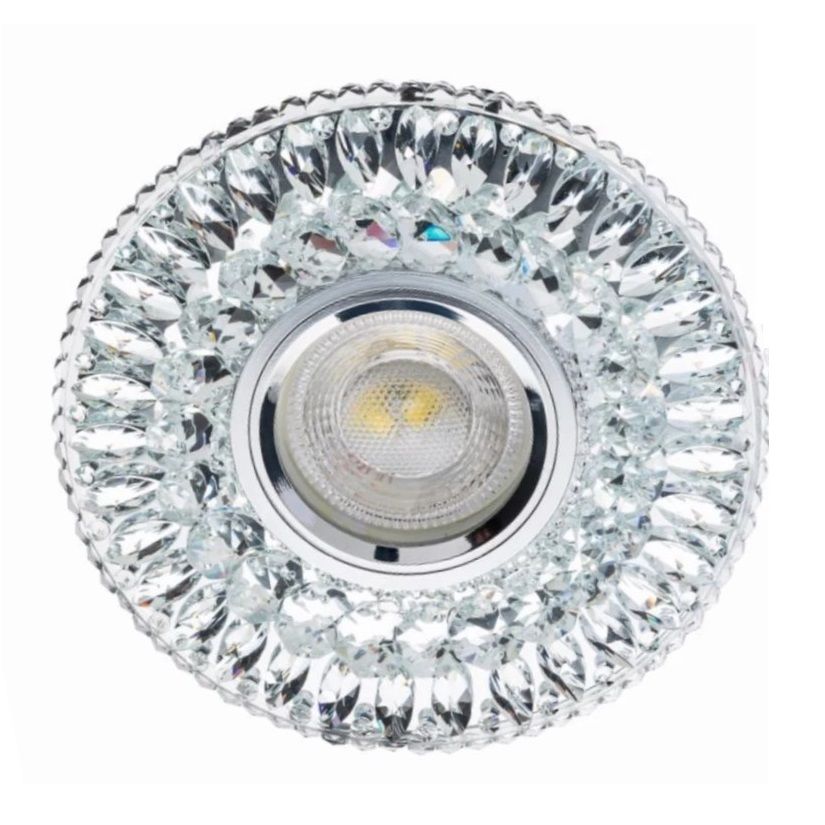 CATA CT-6583 Hanımeli LED Efektli Şeffaf-Krom Kristal Spot Kasası