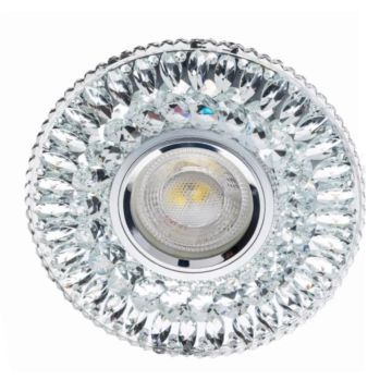CATA CT-6583 Hanımeli LED Efektli Şeffaf-Krom Kristal Spot Kasası