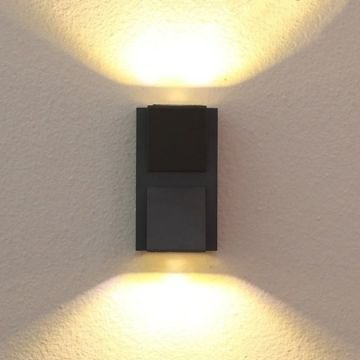 HOROZ 076-051-0006 WINDSOR 6 Watt Siyah Çift Yönlü Dış Mekan LED Aplik - Plastik Kasa - Ilık Beyaz (4200K)