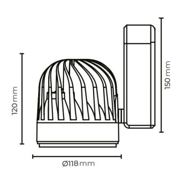 MOLLED MOL2040 Siyah Kasa 26 Watt LED Ray Spot (SAMSUNG/OSRAM LED & OSRAM/PHILIPS Driver)