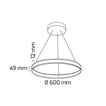 GOYA GY 8211-60 Siyah/Beyaz Kasa 40 Watt 60 cm Halka Lineer Avize