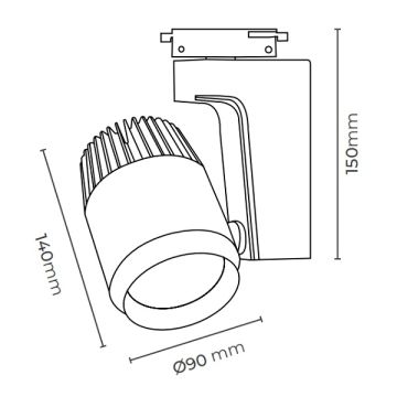 MOLLED MOL2013 Siyah/Beyaz Kasa 33 Watt LED Ray Spot (SAMSUNG/OSRAM LED & OSRAM/PHILIPS Driver)