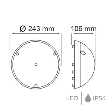 HOROZ 400-415-115 AQUA DOLUNAY Beyaz Sensörlü Dış Mekan LED Glop Armatür - Beyaz Işık (6400K) [Plastik Kasa]