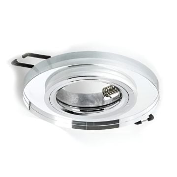 CATA CT-6555 Ortanca Şeffaf-Krom Yuvarlak Cam Spot Kasası