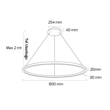 GOYA GY 8221-80 Siyah/Beyaz Kasa 80 Watt 80 cm Halka Lineer Avize