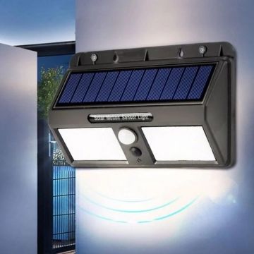 NOAS YL84-4001-S PLÜTON 40 Watt Siyah Sensörlü Solar Aplik - Beyaz Işık (6500K)