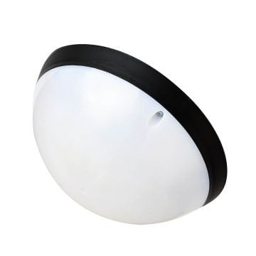 20 Watt Opal Camlı Siyah Dış Mekan Glop Armatür - Gün Işığı (3000K) [Plastik Kasa]