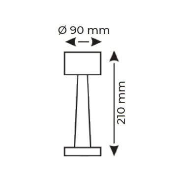 HELIOS HS 8106 Şarjlı, Dimli, Dokunmatik Bronz LED Masa Lambası - 3 Işık Renkli (Beyaz + Ilık Beyaz + Gün Işığı)