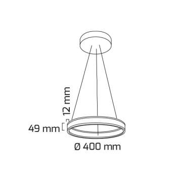 GOYA GY 8211-40 Siyah/Beyaz Kasa 35 Watt 40 cm Halka Lineer Avize