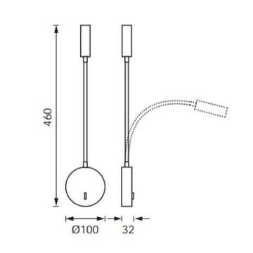 JUPITER LW503 SN 3 Watt Saten Yatak Başı LED Aplik / LED Okuma Apliği - Gün Işığı (3000K)