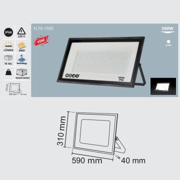 NOAS YL70-1500 500 Watt LED Projektör - Beyaz Işık (6500K)