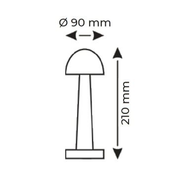 HELIOS HS 8107 Şarjlı, Dimli, Dokunmatik Krom LED Masa Lambası - 3 Işık Renkli (Beyaz + Ilık Beyaz + Gün Işığı)