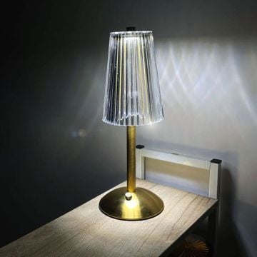 HELIOS HS 8109 Şarlı, Dimli ve Dokunmatik Eskitme LED Masa Lambası - 3 Işık Renkli (Beyaz + Ilık Beyaz + Gün Işığı)