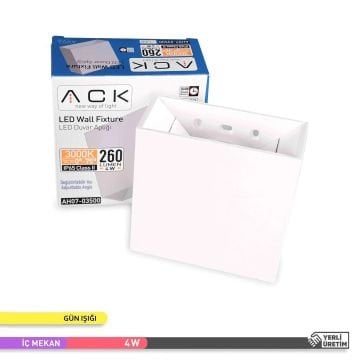 ACK AH07-03500 2x2 Watt Ayarlanabilir Açılı Beyaz Çift Yönlü Dış Mekan LED Aplik- Gün Işığı (3000K) - IP65 - PC Gövde