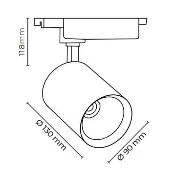 MOLLED MOL2044 Siyah/Beyaz Kasa 26 Watt LED Ray Spot (SAMSUNG/OSRAM LED & OSRAM/PHILIPS Driver)