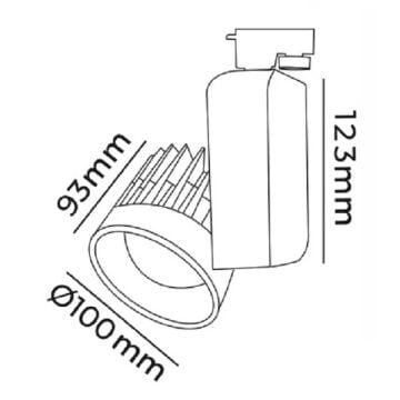 MOLLED MOL2034 Siyah/Beyaz Kasa 33 Watt LED Ray Spot (SAMSUNG/OSRAM LED & OSRAM/PHILIPS Driver)